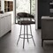 Armen Living Valerie 30" Swivel Brown Faux Leather and Java Brown Metal Bar Stool LCVLBAJVCHO30 - alternate 5